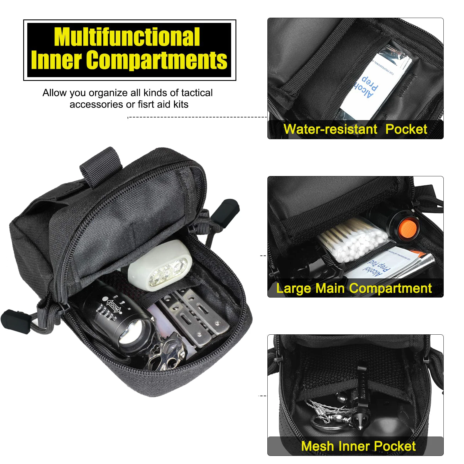 Bolsa táctica MOLLE para exteriores: riñonera EDC y funda móvil - imagen 5