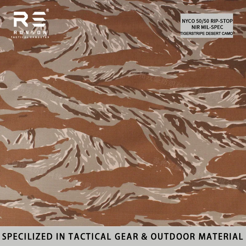 Tela ripstop camuflaje Desert Tiger Stripe NYCO táctico
