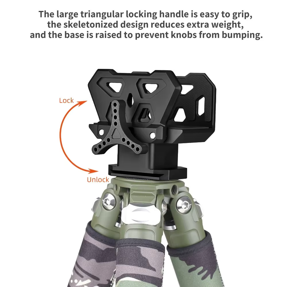 Adaptador mount Arca-Swiss 3/8" para rifle – Brazo trípode caza - imagen 2