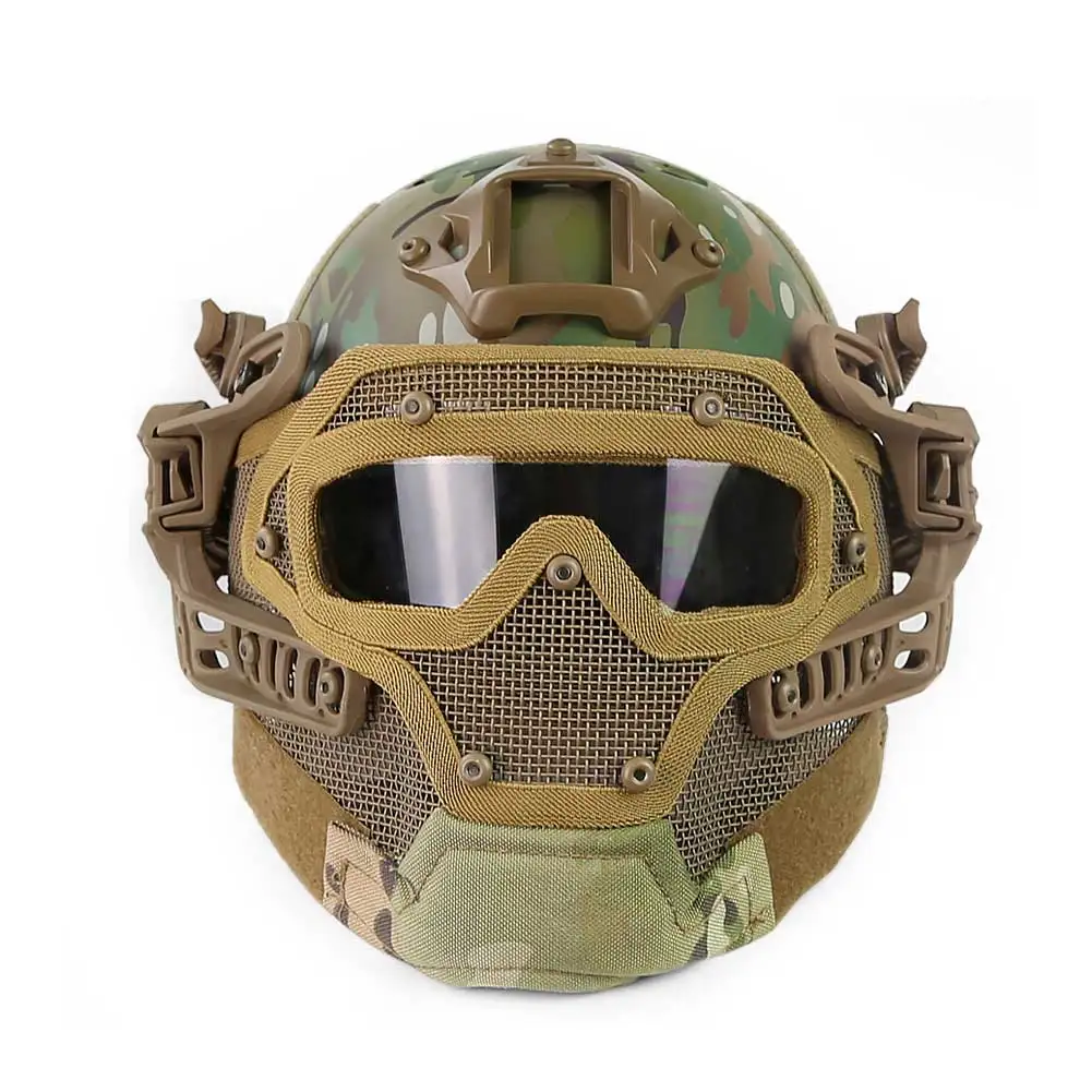 Casco táctico con malla de acero para airsoft, paintball y tiro - imagen 3
