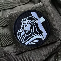 Parche bordado de Jesucristo con velcro para chaleco táctico