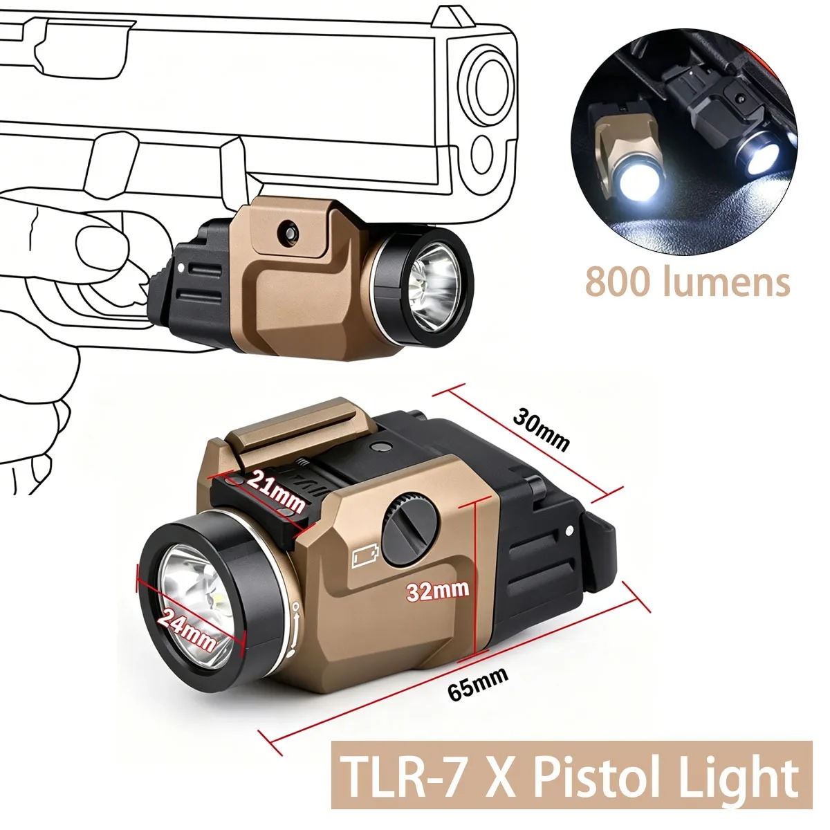 Streamlight linterna táctica LED TLR Scout Light para riel Picatinny - imagen 2