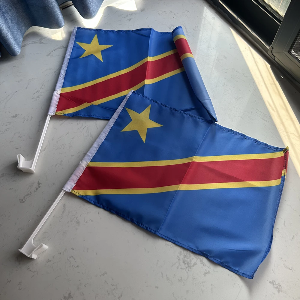 Bandera de ventana de la República del Congo con asta para coche - imagen 4