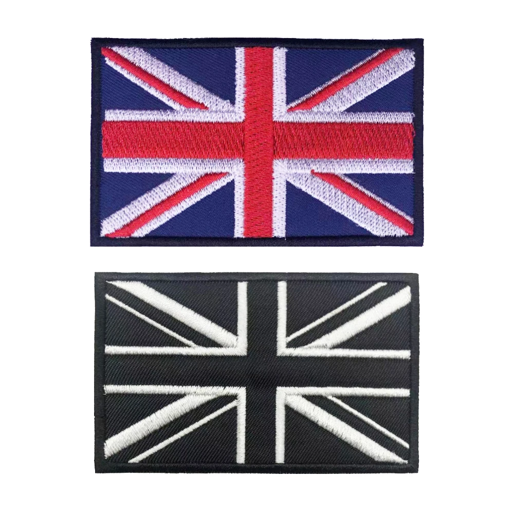 Detalle del parche de bandera británica