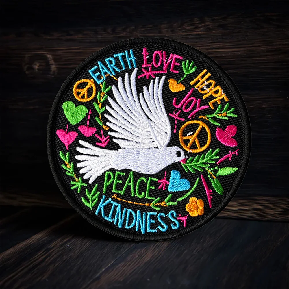 Parche táctico Peace Dove bordado con velcro para ropa y mochila - imagen 5