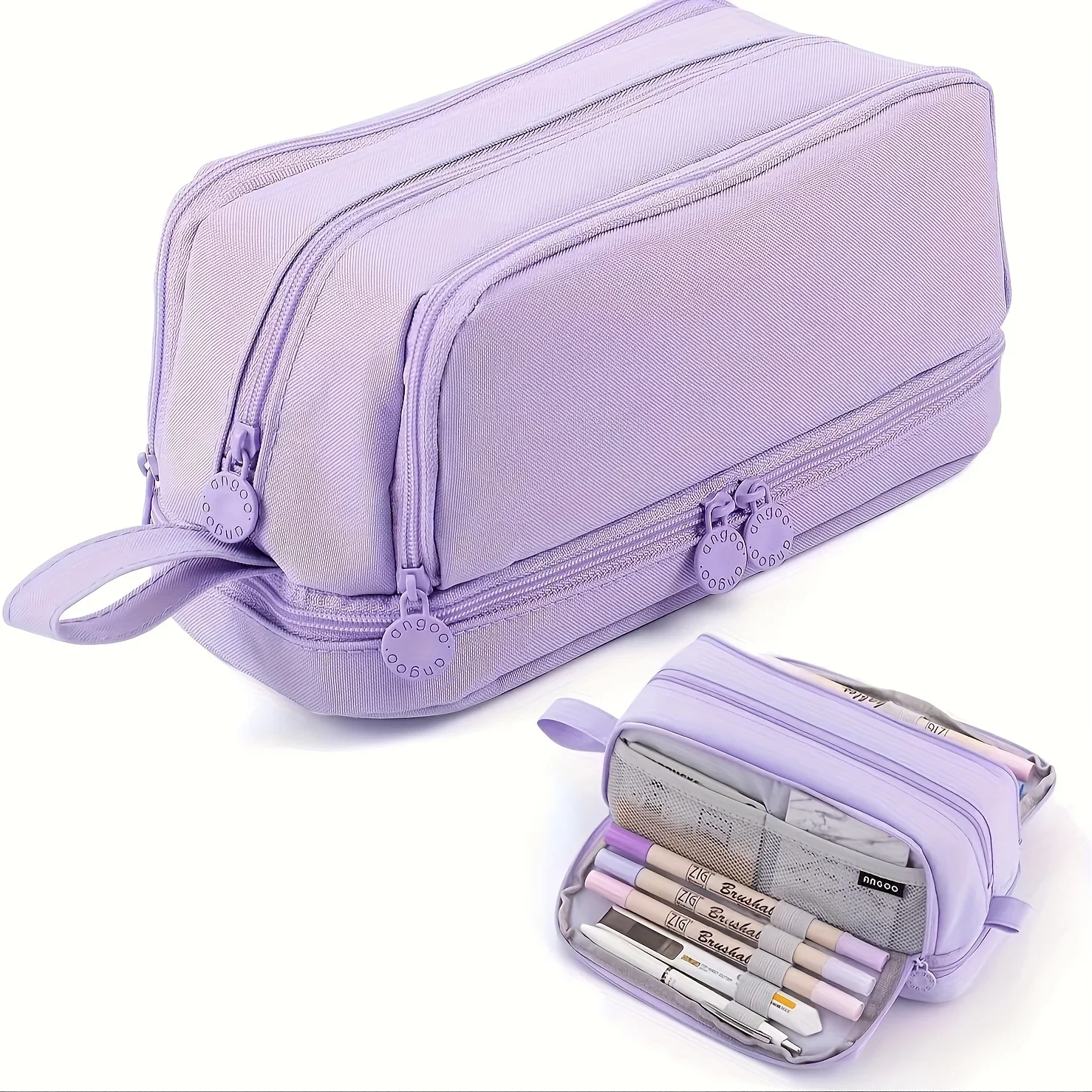 Estuche organizador de lona Oxford gran capacidad portátil para útiles - imagen 4