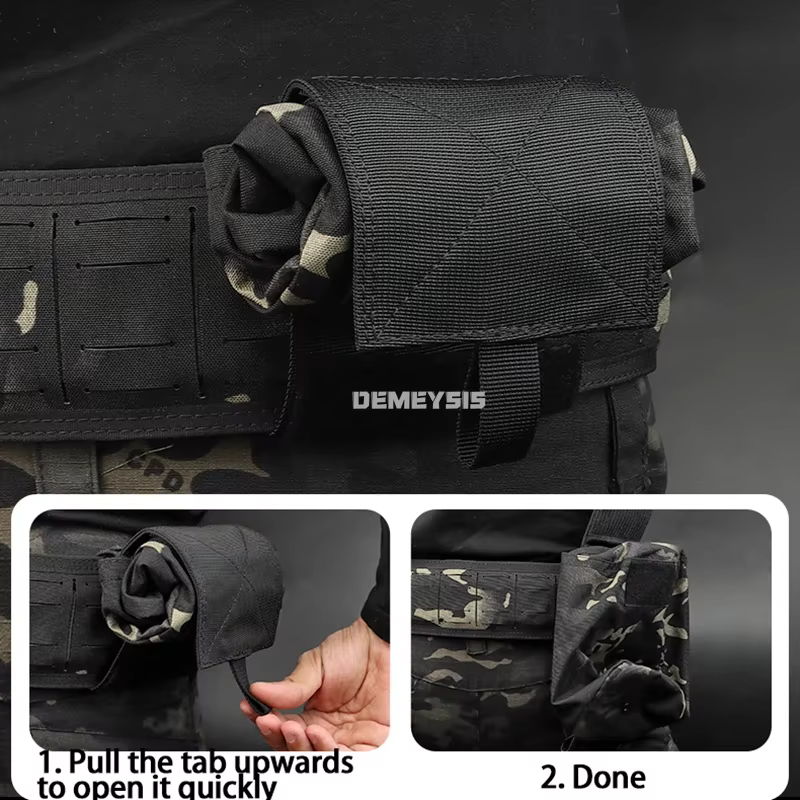 Bolsa táctica plegable cinturón MOLLE compacta para caza y airsoft - imagen 5