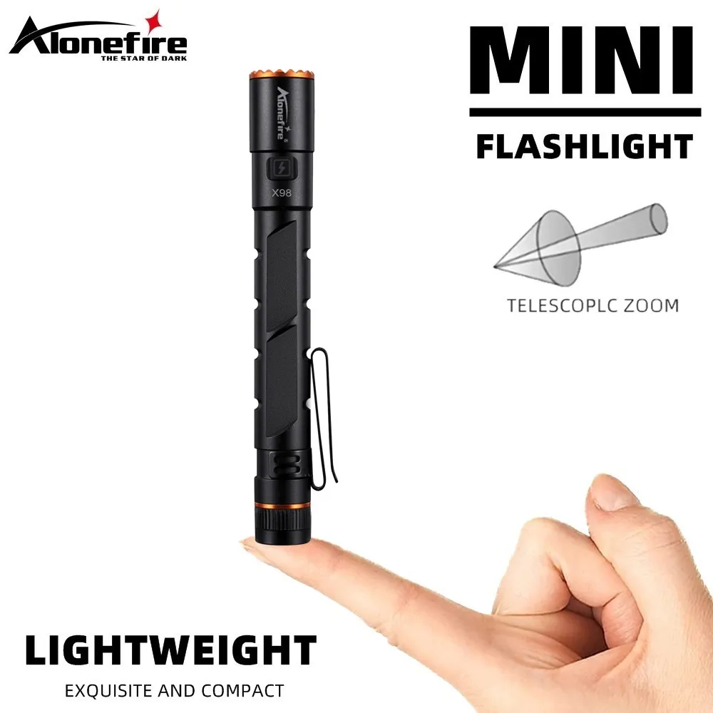 Zoom y modos de luz de la linterna Alonefire X89