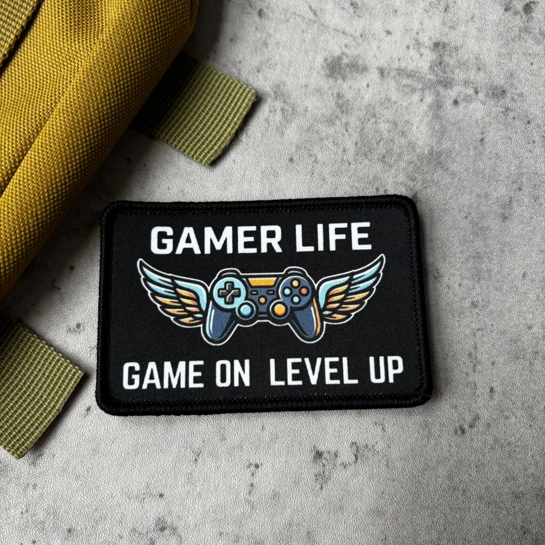 Parche táctico gamer Game On Level Up con velcro para mochila - imagen 3