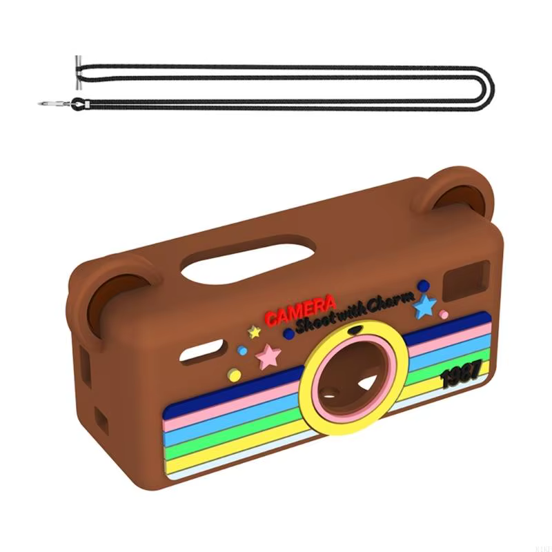 Funda cámara digital de silicona suave con llavero y cordón - imagen 3