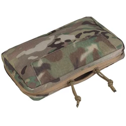 Bolsa táctica MOLLE admin EDC delgada con doble cremallera