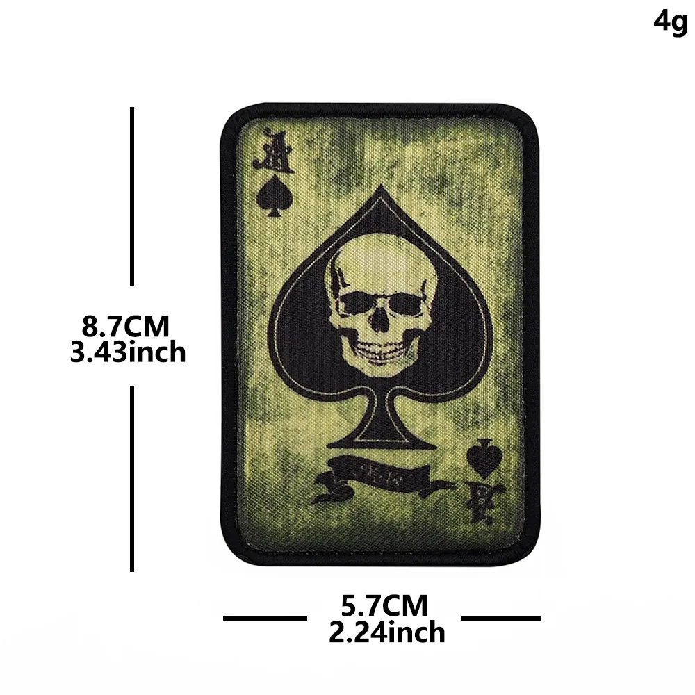 Black Jack parche táctico calavera vintage naipes envejecidos - imagen 2