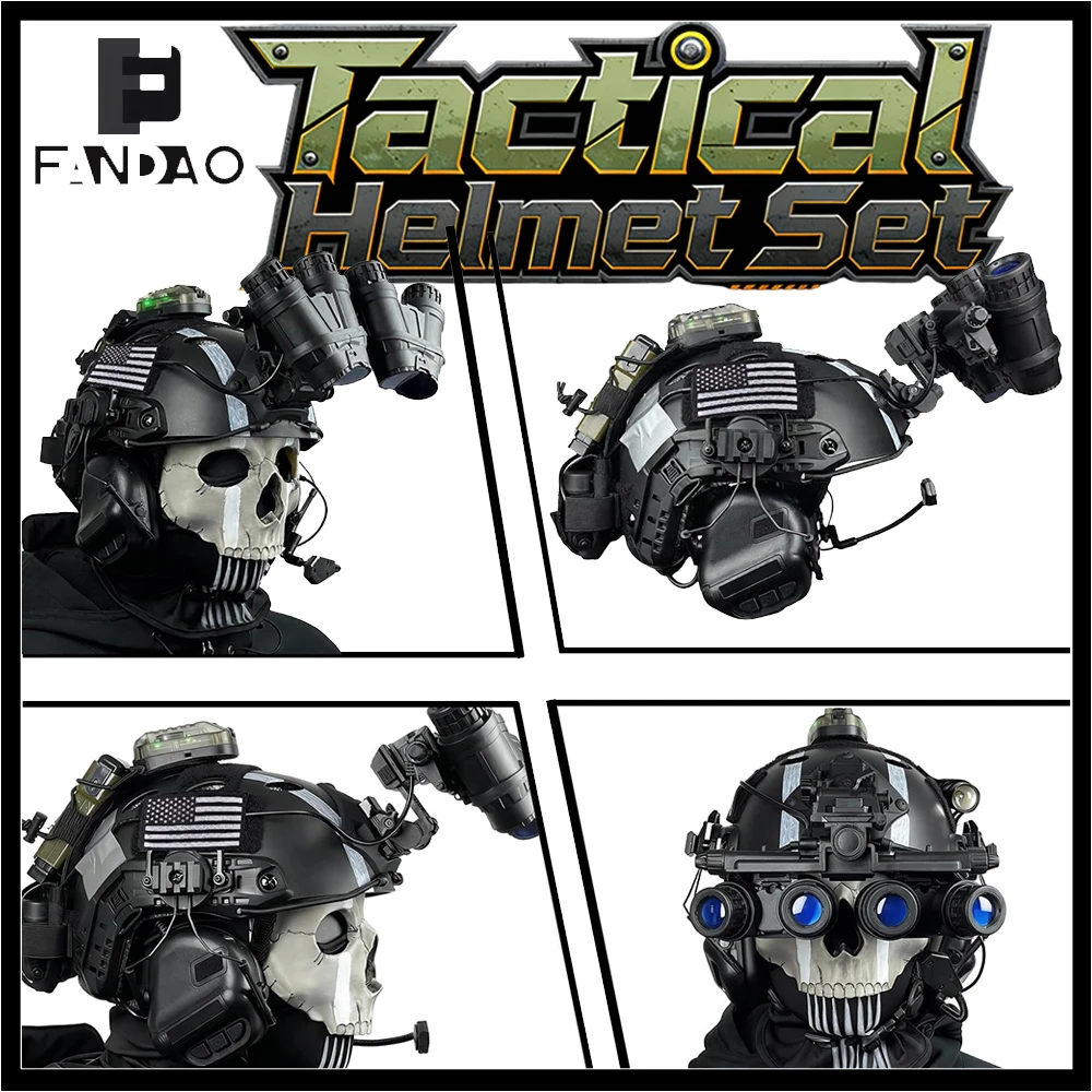 Casco táctico COD Ghost con auriculares NVG para airsoft