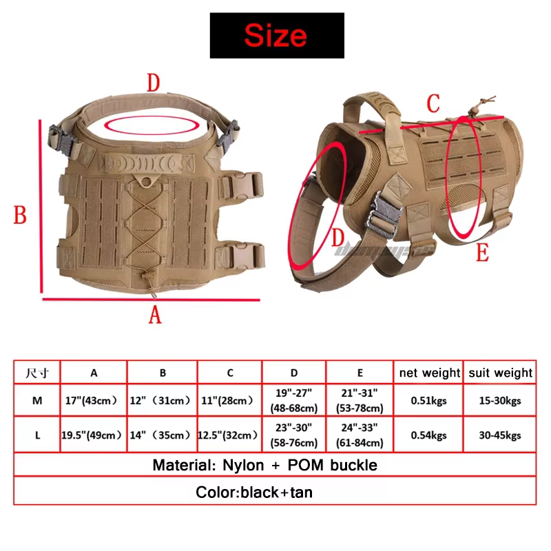 Chaleco MOLLE táctico canino – Nylon resistente Airsoft y caza - imagen 4