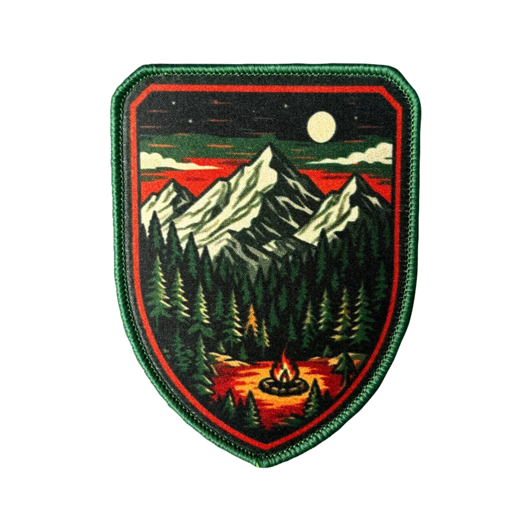 Parche táctico de montaña, fogata campamento con gancho y bucle - imagen 3