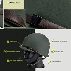 Casco M1 Segunda Guerra Mundial réplica acero con correa barbilla