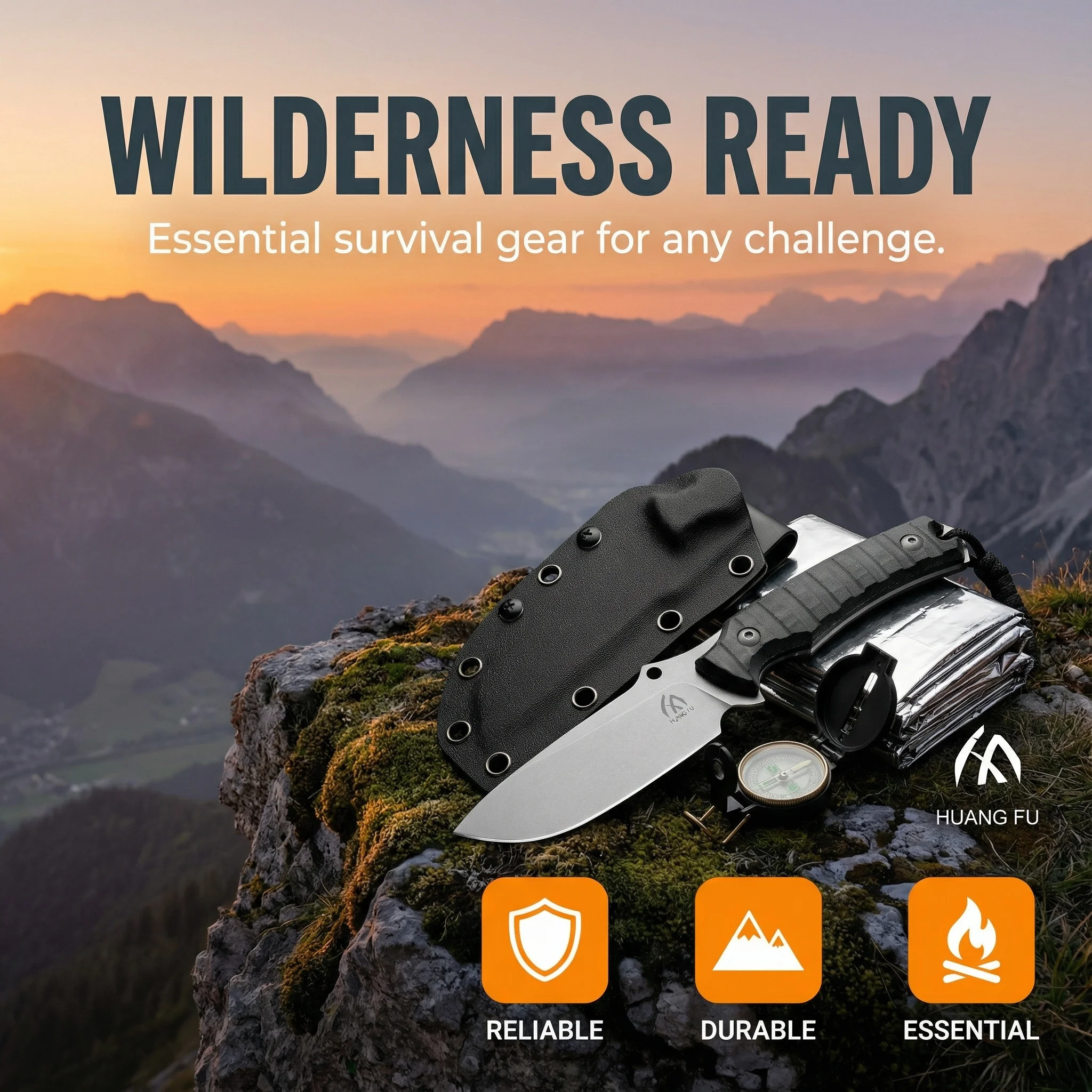 Cuchillo fijo táctico G10 con funda, hoja compacta EDC outdoor - imagen 4