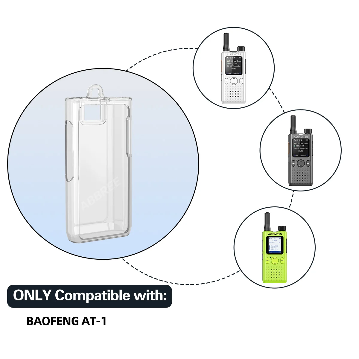 ABBREE Funda walkie talkie TPU transparente exterior para Baofeng AT1 - imagen 5