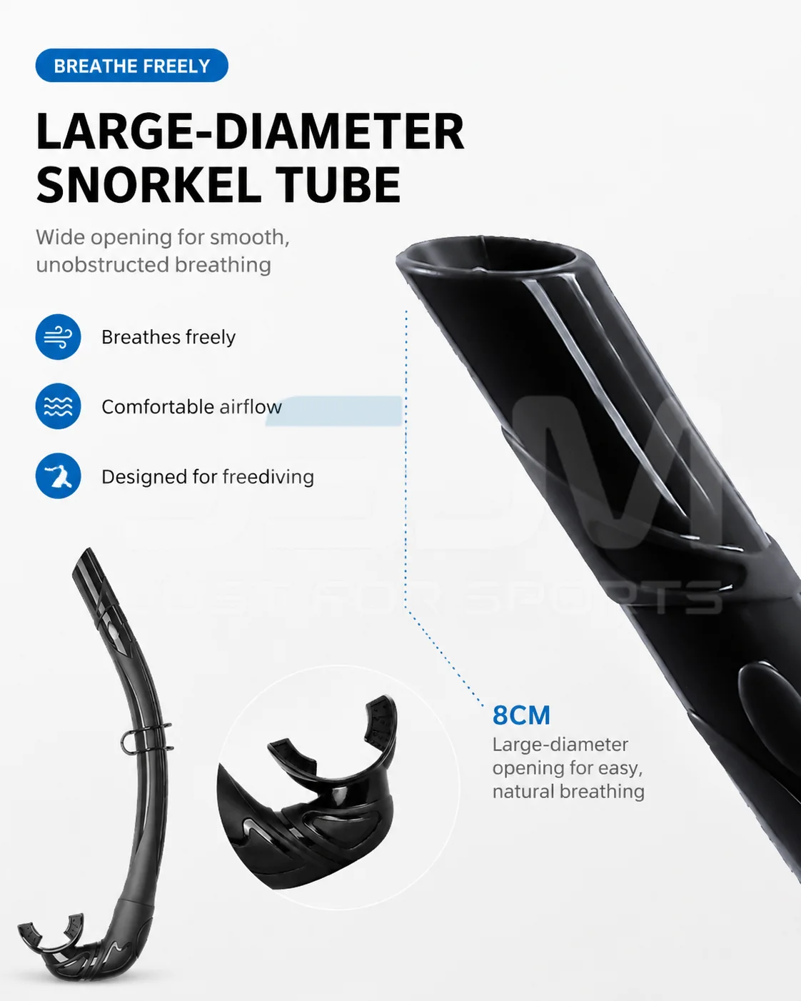 JSJM snorkel plegable de silicona freediving para apnea con funda - imagen 2