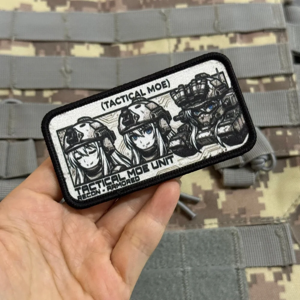 Parche táctico con gancho y bucle de chica anime motera - imagen 5