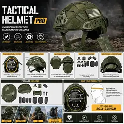 Casco Táctico FAST con Kit NVG, Luz Señalización y Auriculares