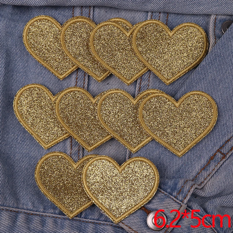 Parches termoadhesivos bordados con purpurina corazón y estrella - imagen 5