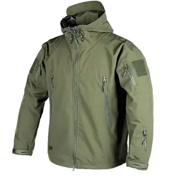 Chaqueta táctica piel de tiburón Bomber con capucha a prueba de viento