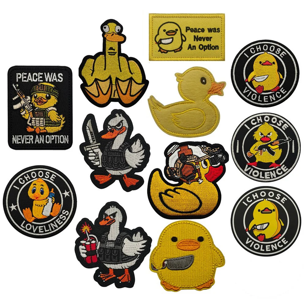 Parche bordado Violent Duck paz AK47 con gancho y bucle táctico - imagen 5