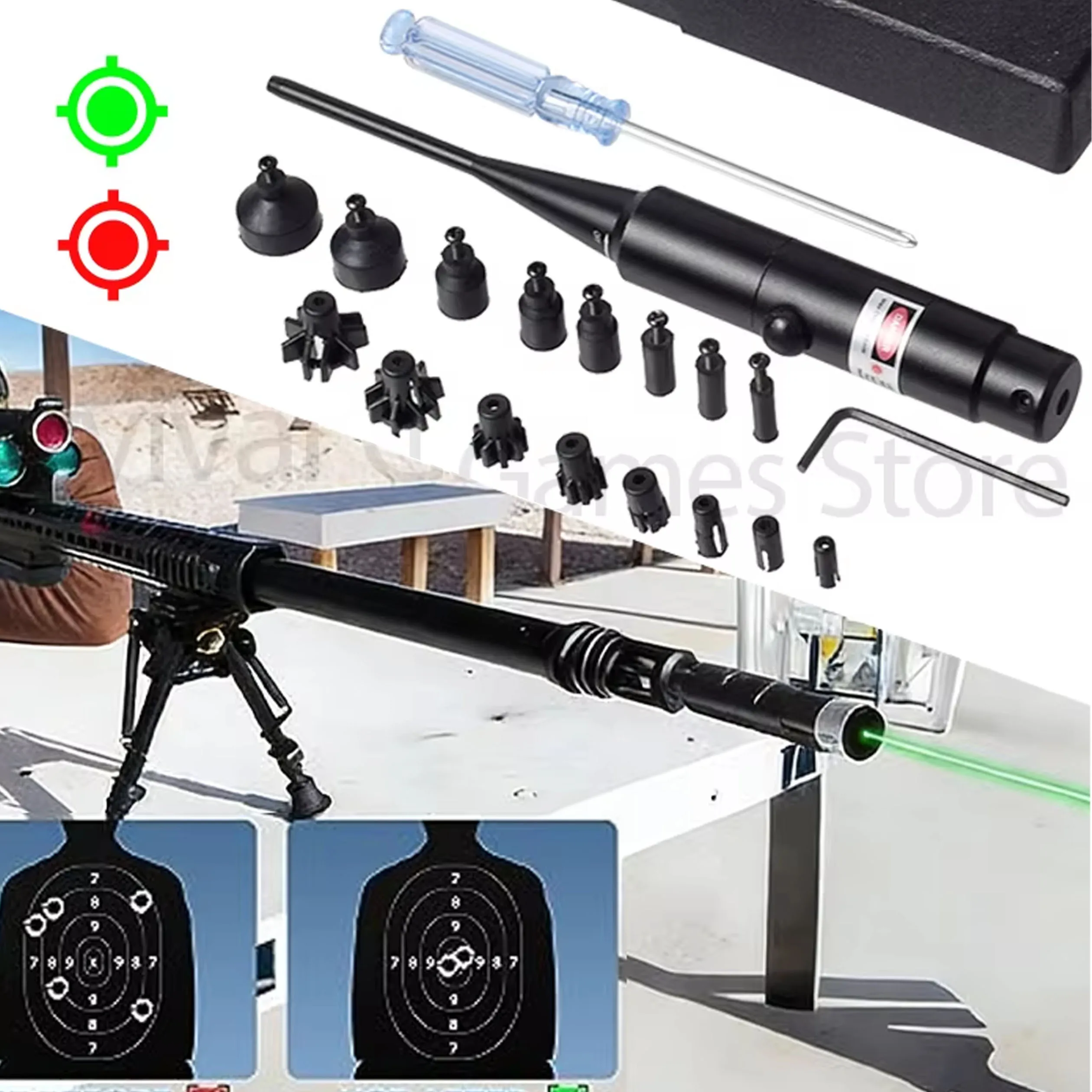 Kit mira láser roja y verde con adaptadores para armas tácticas - imagen 2