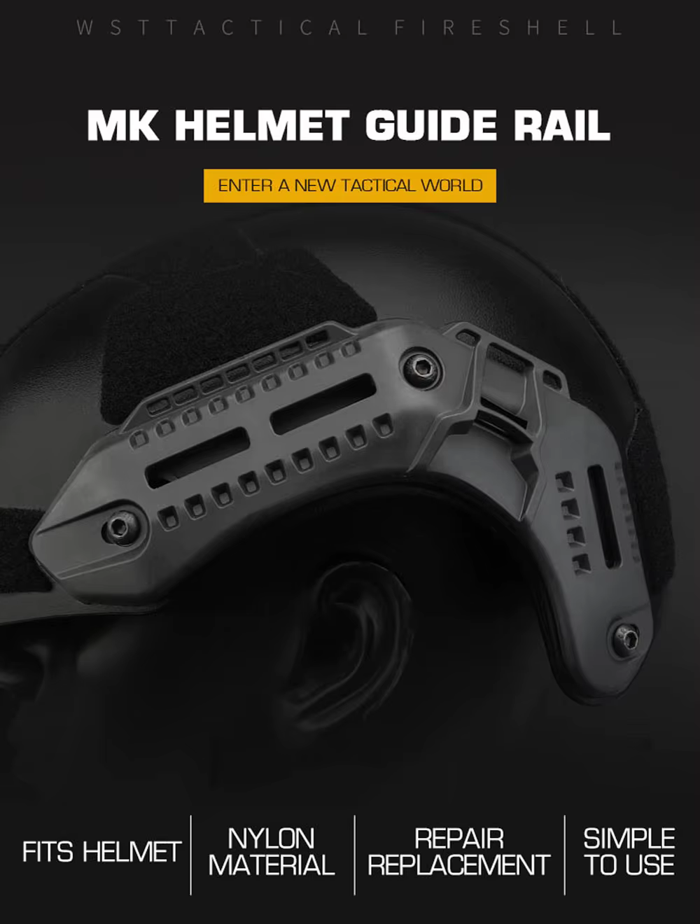 Riel lateral de casco MK – vista lateral