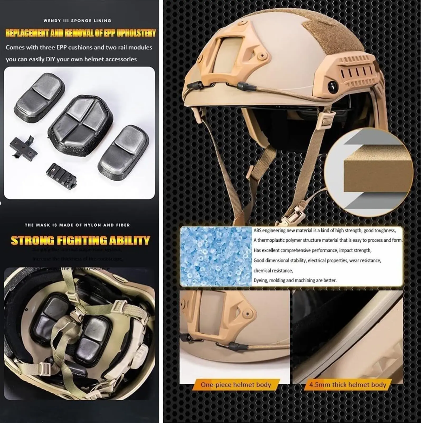 Casco táctico Airsoft con comunicación, funda FAST y soporte L4G24 - imagen 2