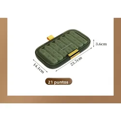 Pastillero portátil hermético para medicamentos de viaje y camping