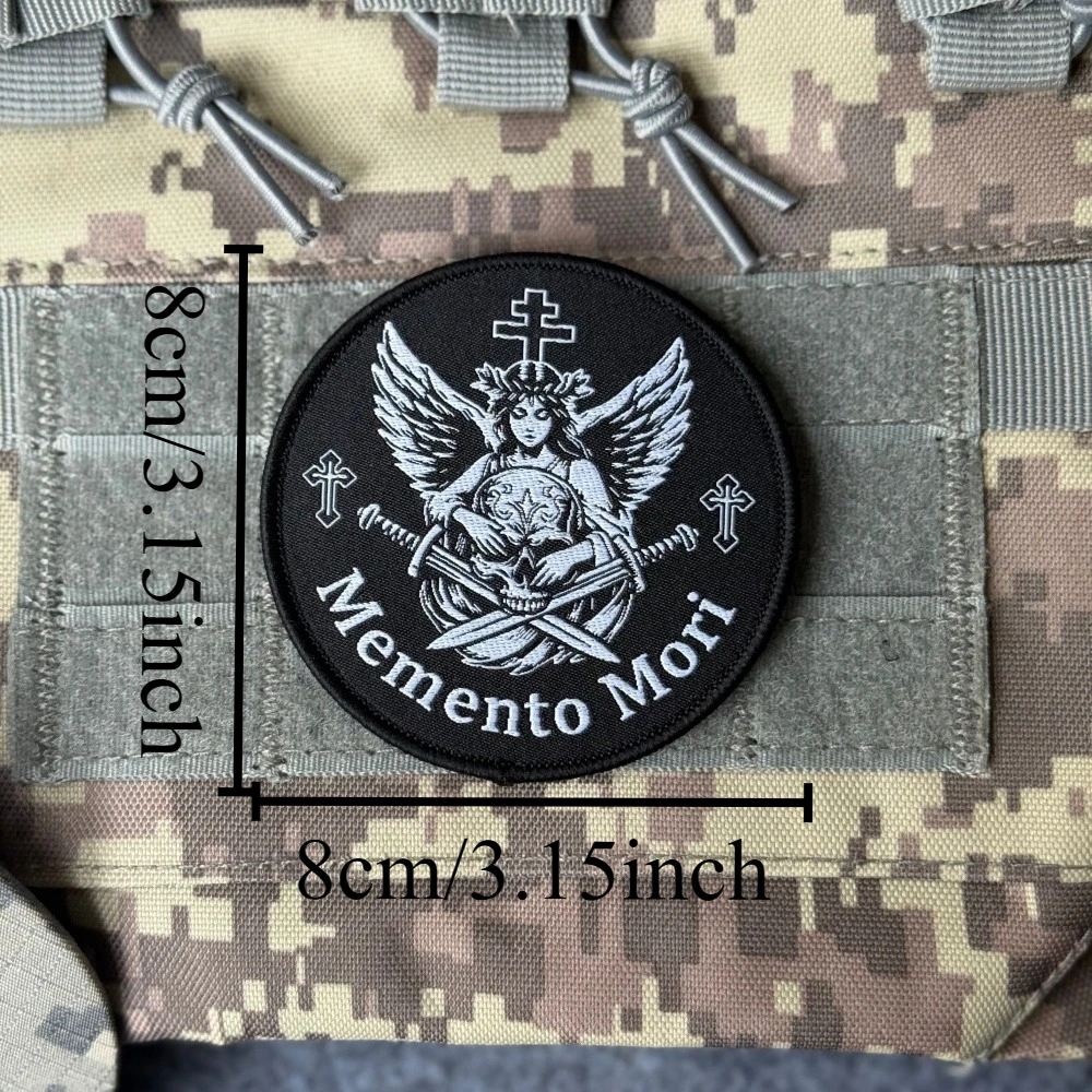 Parche táctico Memento Mori ángel ortodoxo con gancho y bucle - imagen 5
