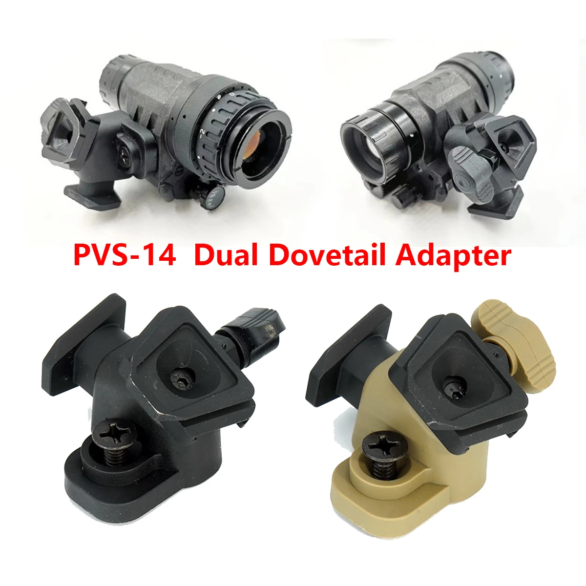 Adaptador de doble ranura en cola de milano para PVS-14