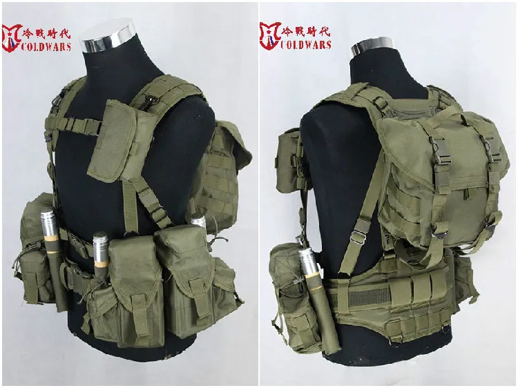 Detalle de bolsas y sistema MOLLE