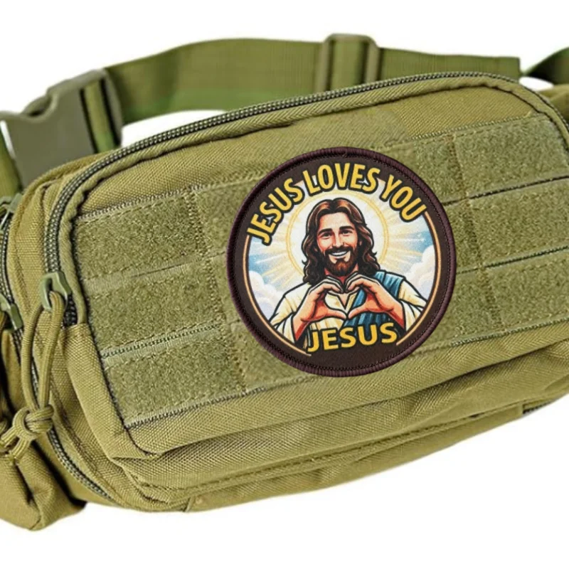 Parche táctico moral con gancho y bucle Jesús te ama para ropa - imagen 3