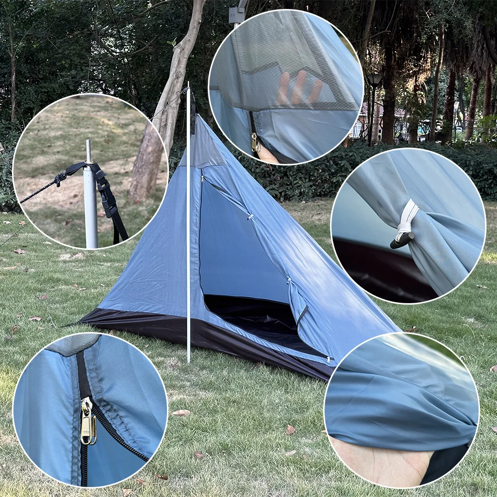 Tienda mosquitera ultraligera 1 persona – Tipi piramidal - imagen 5