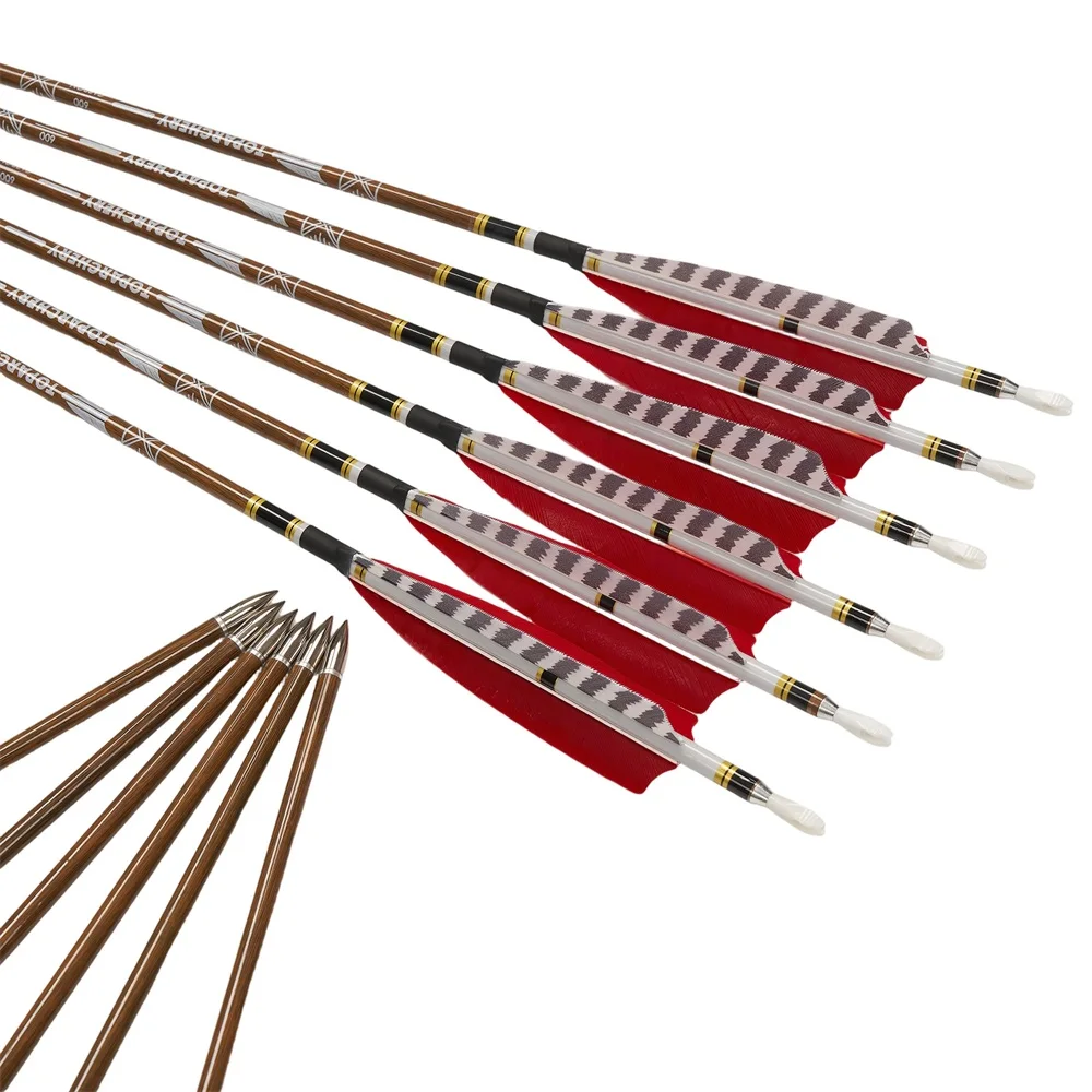 Flechas carbono puro 32» pluma pavo, 100 granos, spine 300-600 para arco - imagen 2