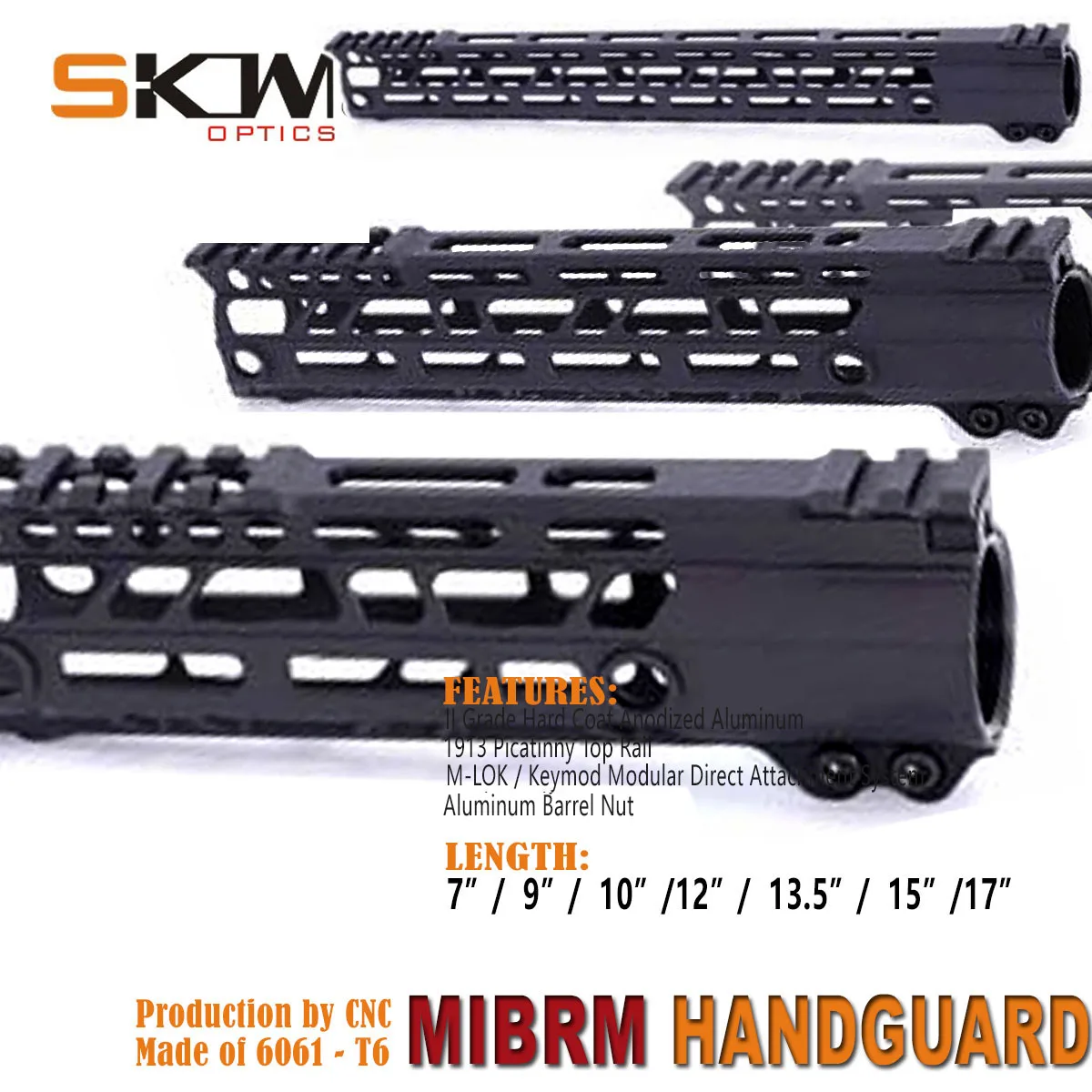 Guardamanos SKWGEAR M-LOK montado en rifle AR15 con acabado negro mate