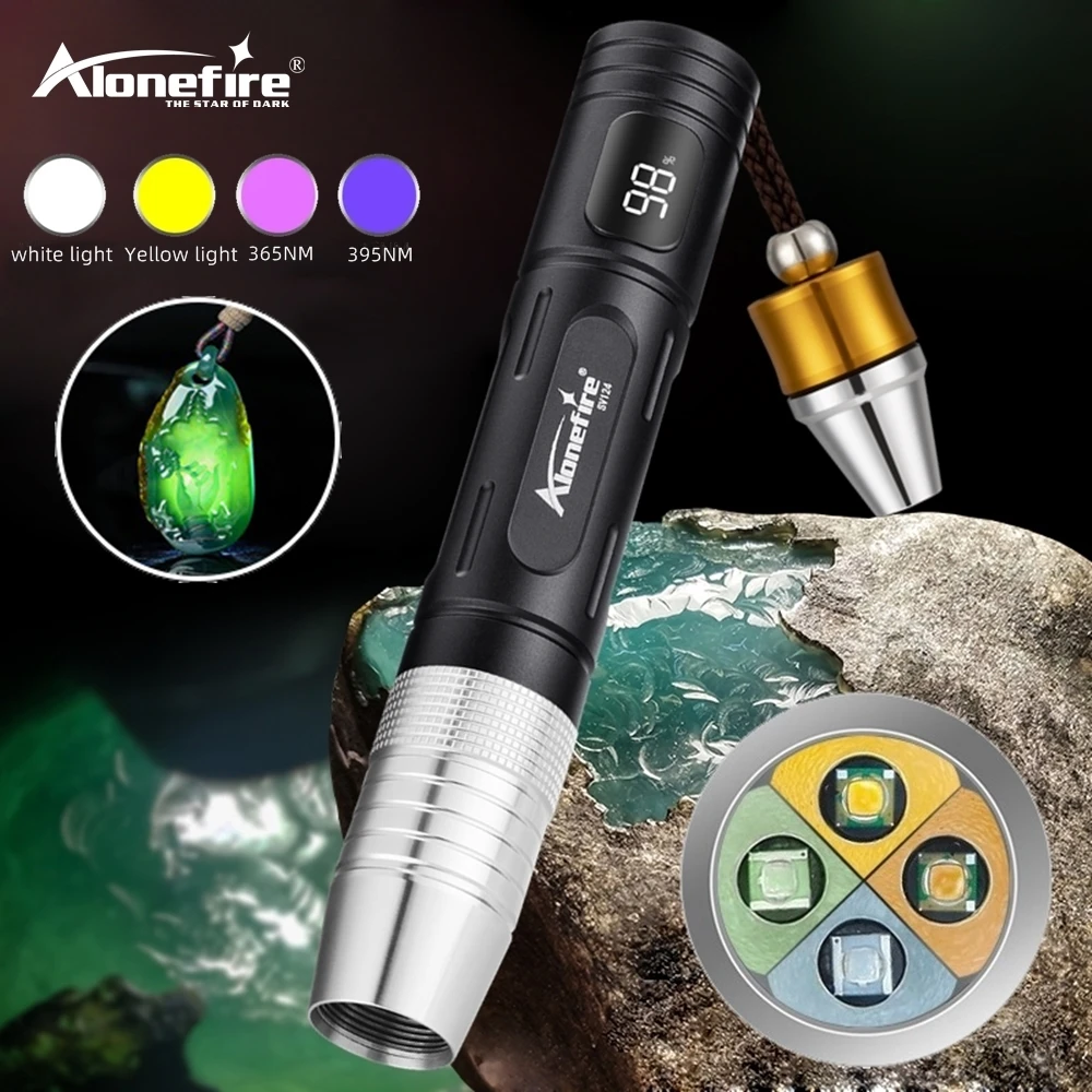 Linterna UV recargable 365nm detector profesional de gemas y jade
