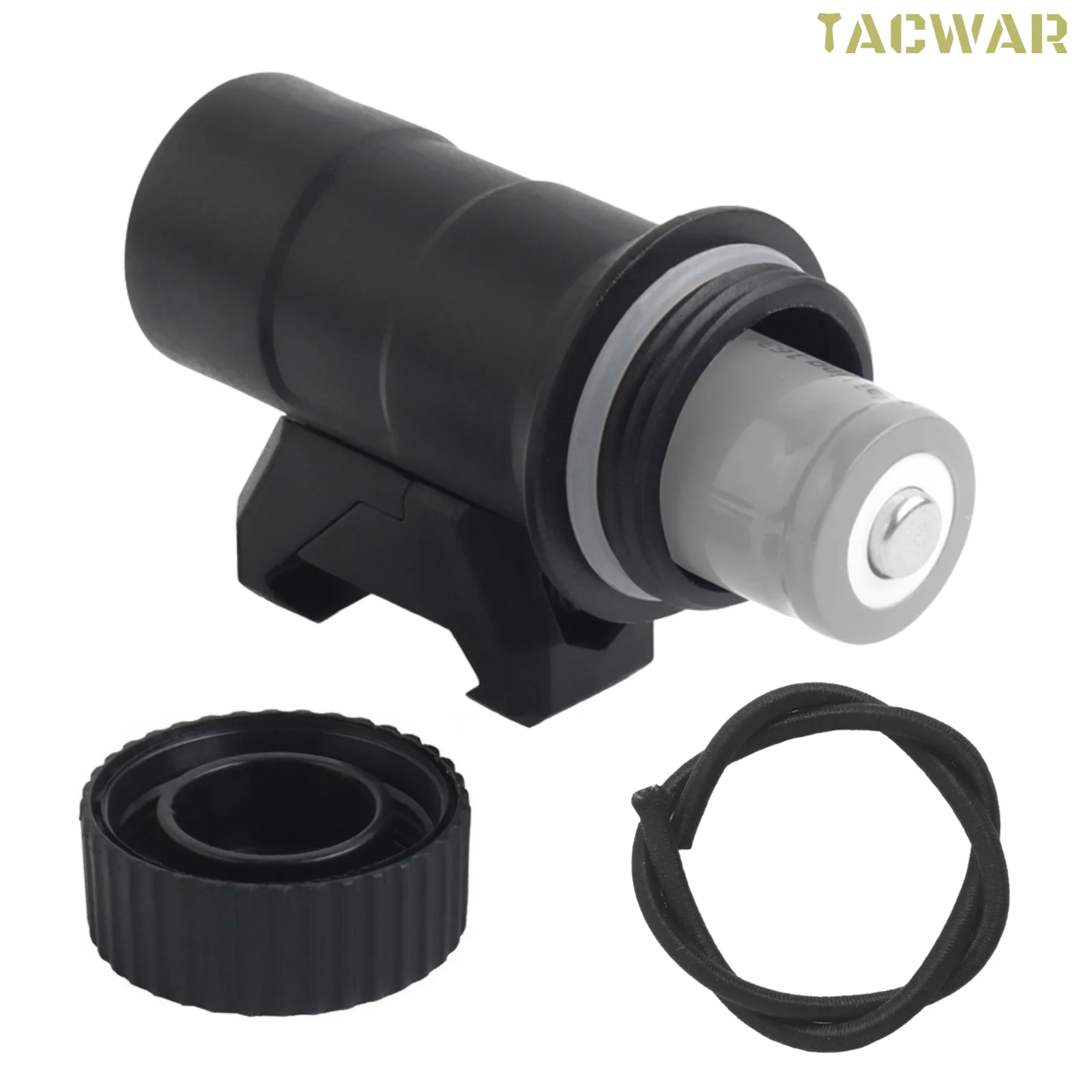 Estuche táctico para baterías con cordón elástico linterna airsoft