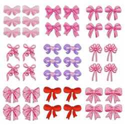 Parche bordado pajarita rosa infantil termoadhesivo para planchar