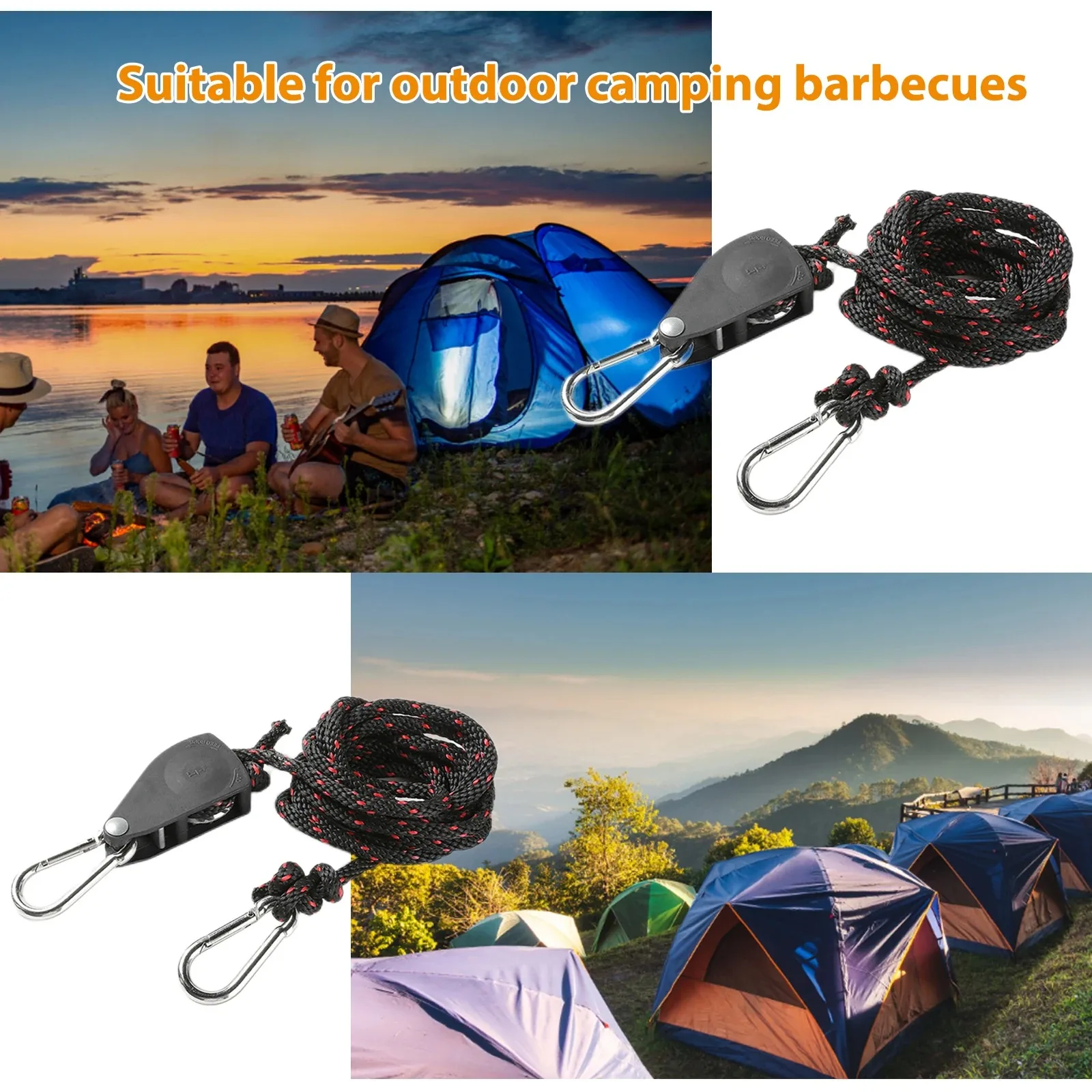 Tensor ajustable de cuerda para camping, tienda de campaña y toldo - imagen 3