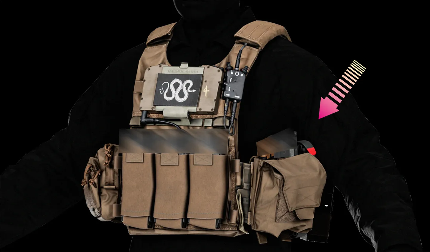 Chaleco táctico SUNSNOW con bolsa para cargadores (vista general)