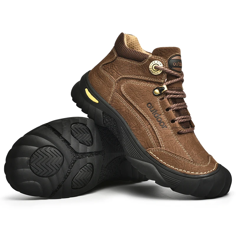 Botas senderismo hombre piel vacuno impermeable antideslizantes HIKEUP - imagen 4