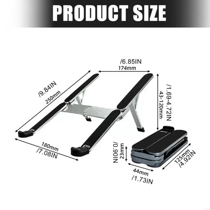 Soporte para portátil de aluminio ventilado plegable ajustable - imagen 3
