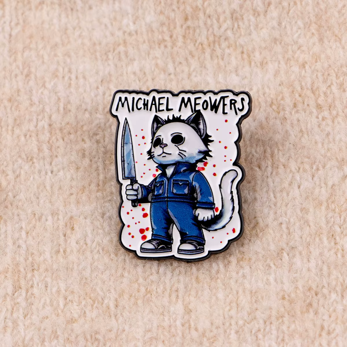 Pin de esmalte gato terror para chaqueta, mochila y solapa - imagen 4