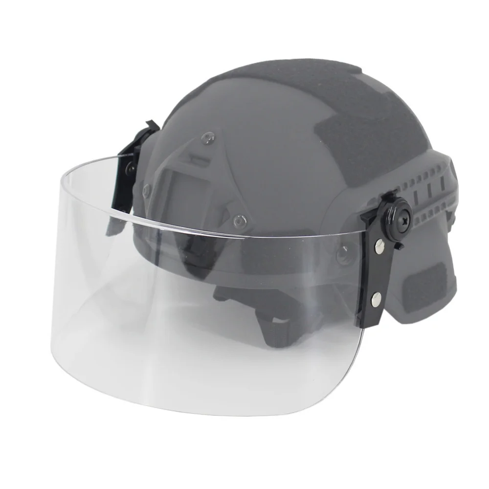 Casco táctico con gafas protectoras, parabrisas y máscara facial