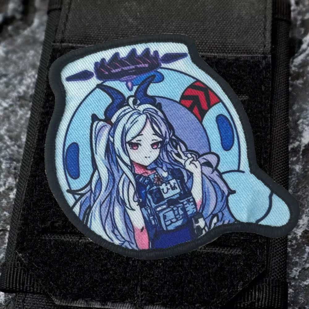 Parche táctico velcro pistola anime azul – Para mochila y chaleco - imagen 5