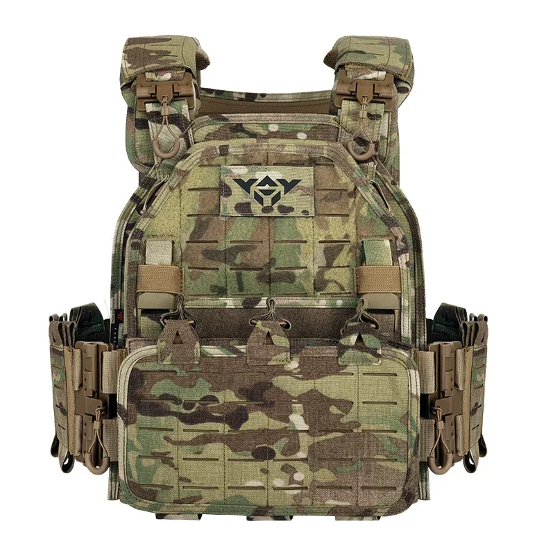 Chaleco táctico YAKEDA portaplacas ajustable MOLLE para airsoft